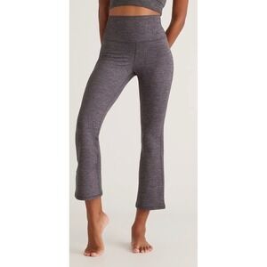 Quince Ultra-Soft High-Rise Cropped Flare Yoga Pants Heathered Charcoal Size S